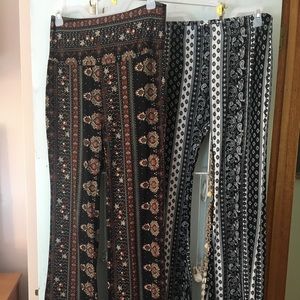 2pc Boho Hippie Flare Leg Yoga Pants Size Large